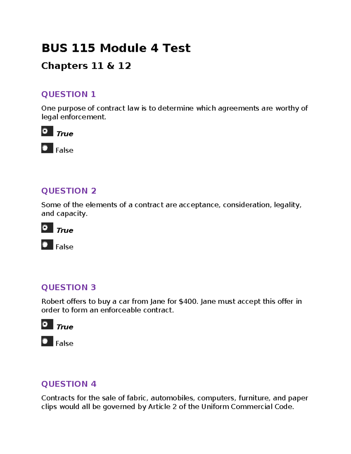 BUS 115 Module 4 Test: Key Concepts from Chapters 11 & 12 - Studocu