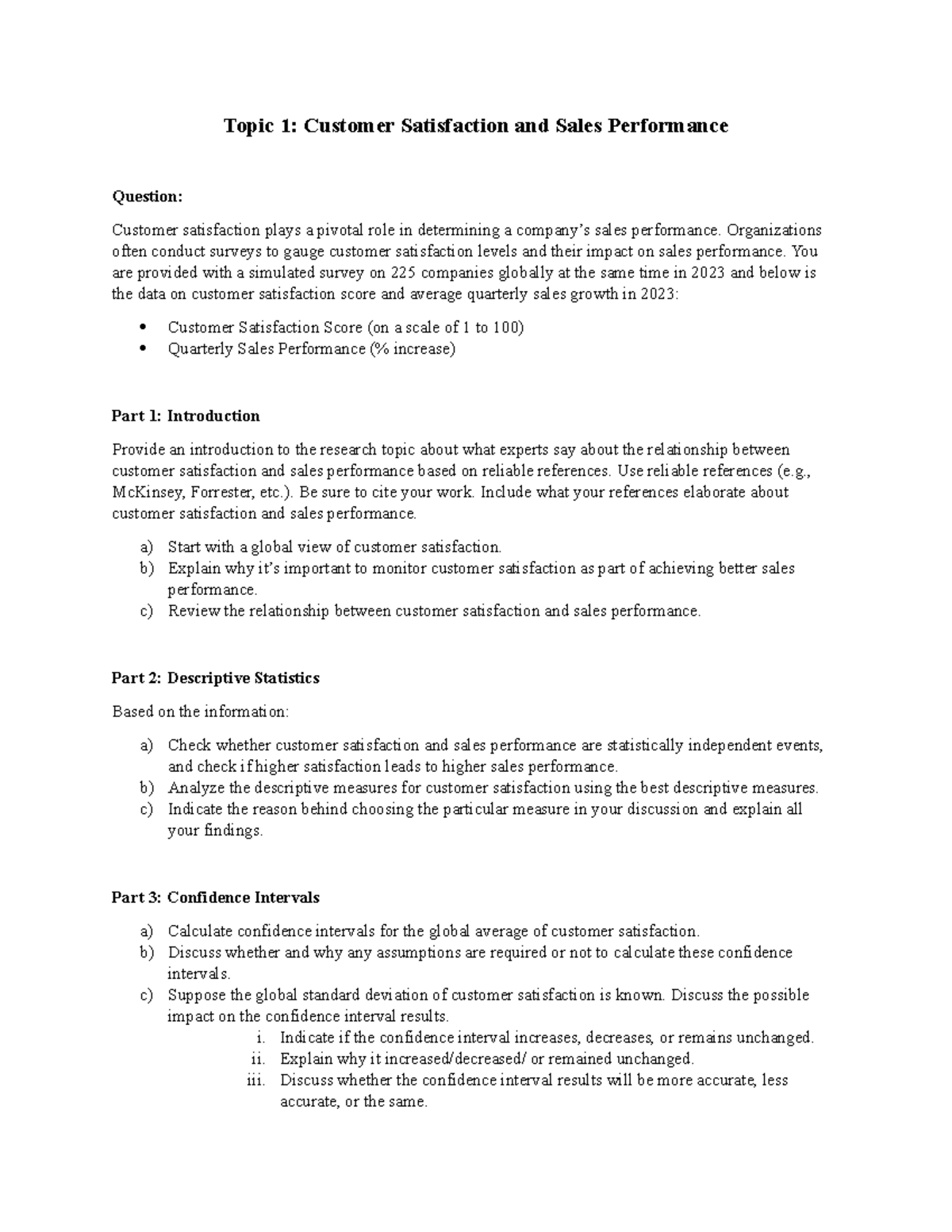 2. Customer Satisfaction & Sales Performance Analysis (2023) - Studocu