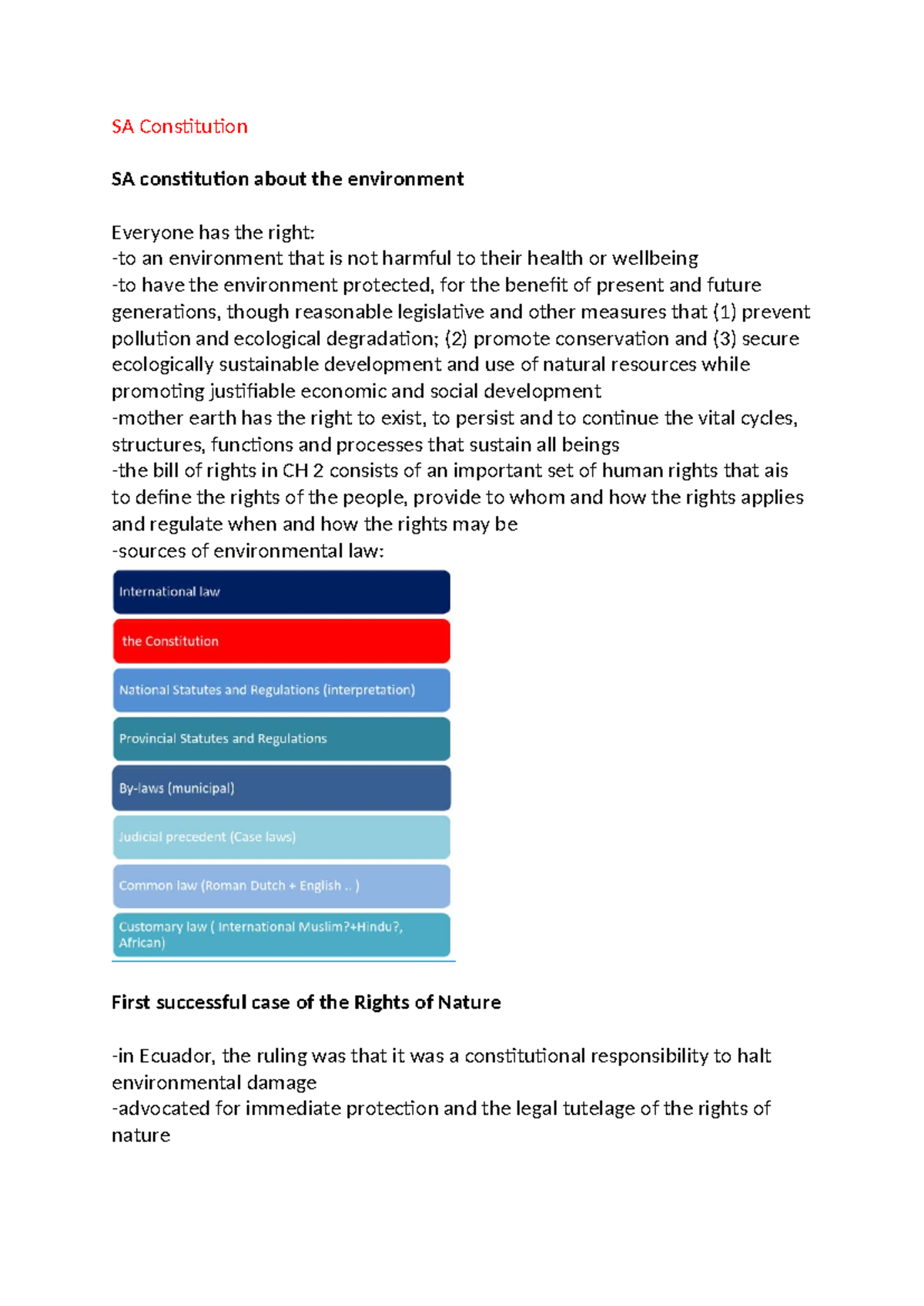 SA Constitution: Environmental Rights and Management Principles - Studocu