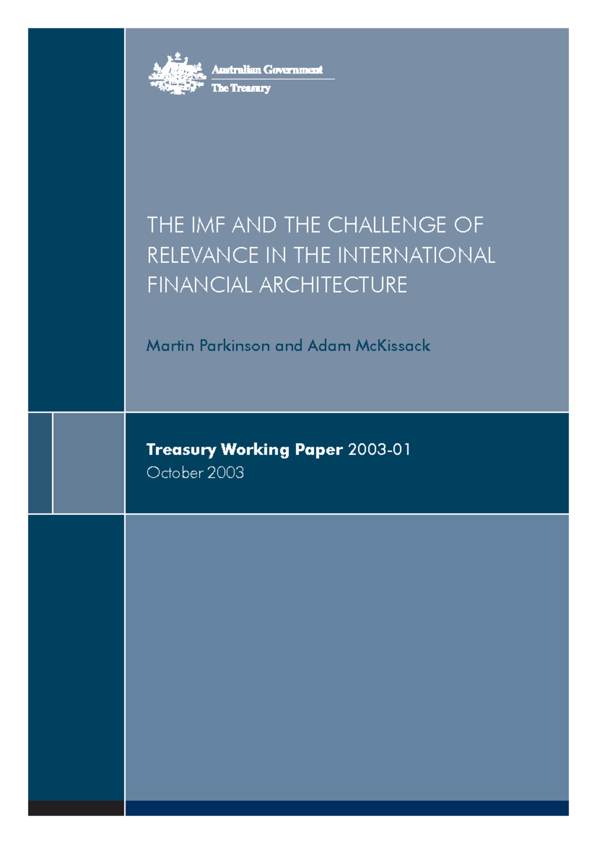 IMF's Role Evolution: Paper 1 Review of Relevance (TW 2003-01) - Studocu