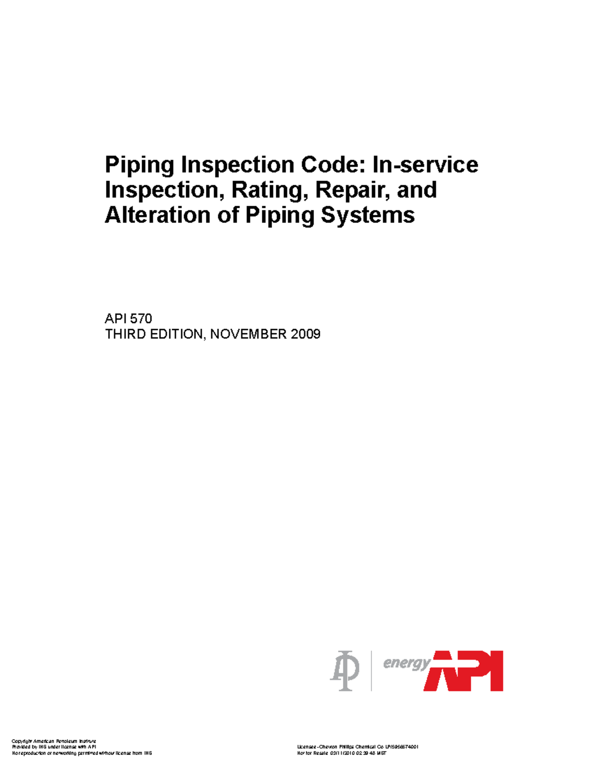 API 570: Piping Inspection Code - Inspection, Rating, Repair ...
