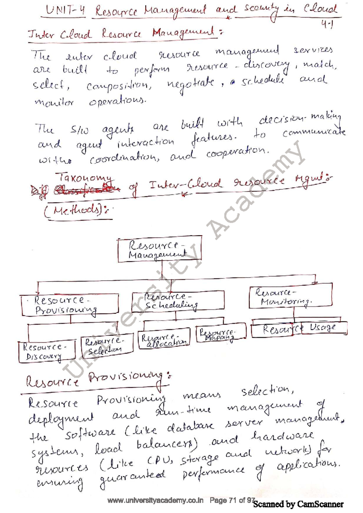 Cloud-computing-notes unit 4 - Resource Management and security in ...