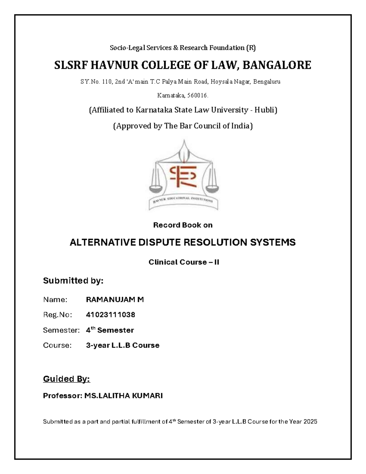 ALTERNATIVE DISPUTE RESOLUTION SYSTEM LLB NOTES PDF visual data 5