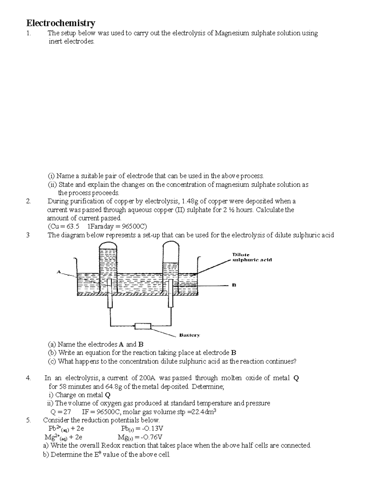 Electrochemistry 21.0.0: Comprehensive Study Guide and Practice ...