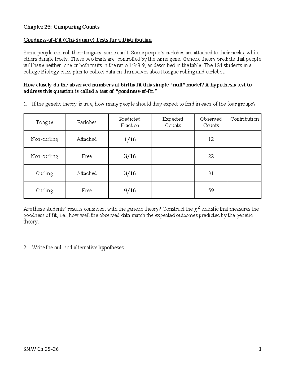 Chapter 25: Chi-Squared Tests for Distribution Analysis in Genetics ...