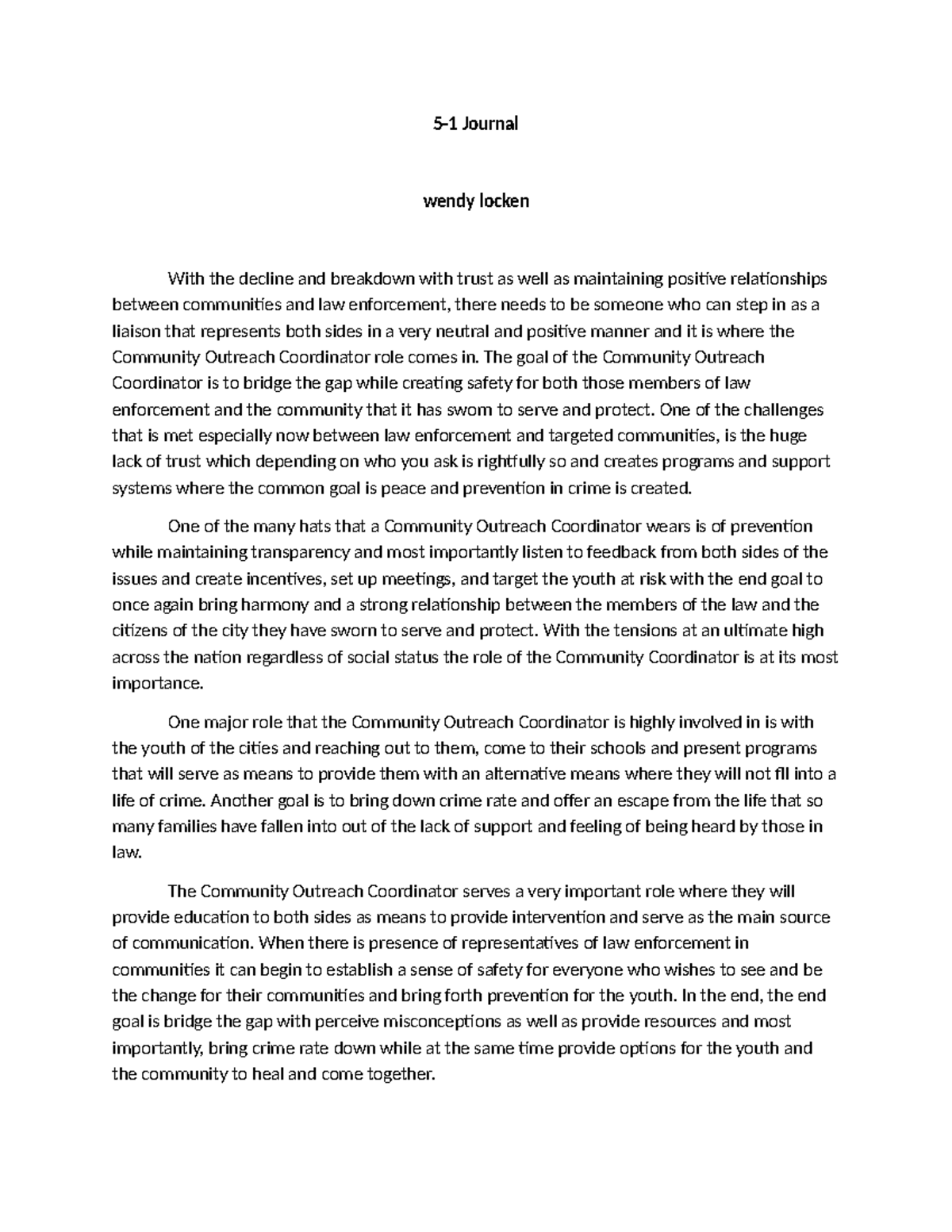 5-1 Journal: The Role of Community Outreach Coordinators in Law ...