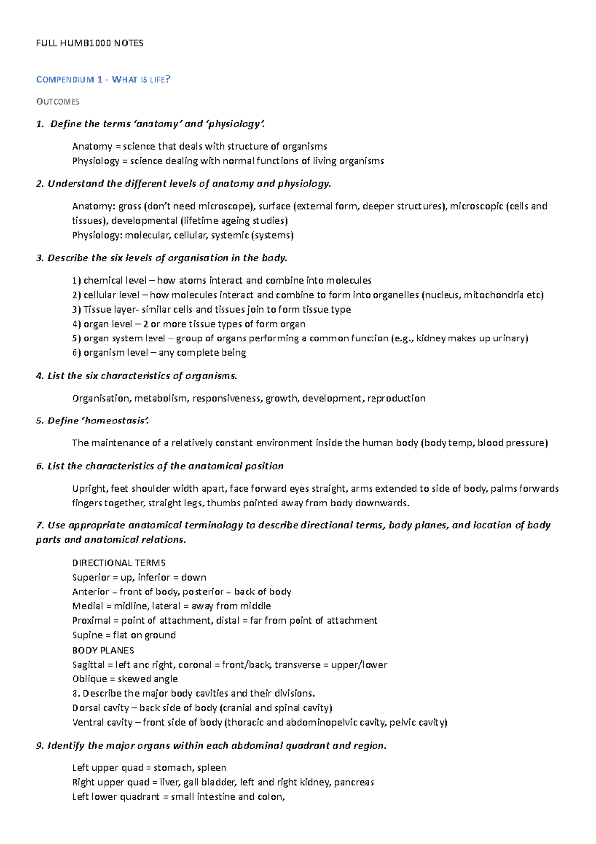 HUMB1000 Final Compendium Notes: Chapters 1-12 Overview - Studocu