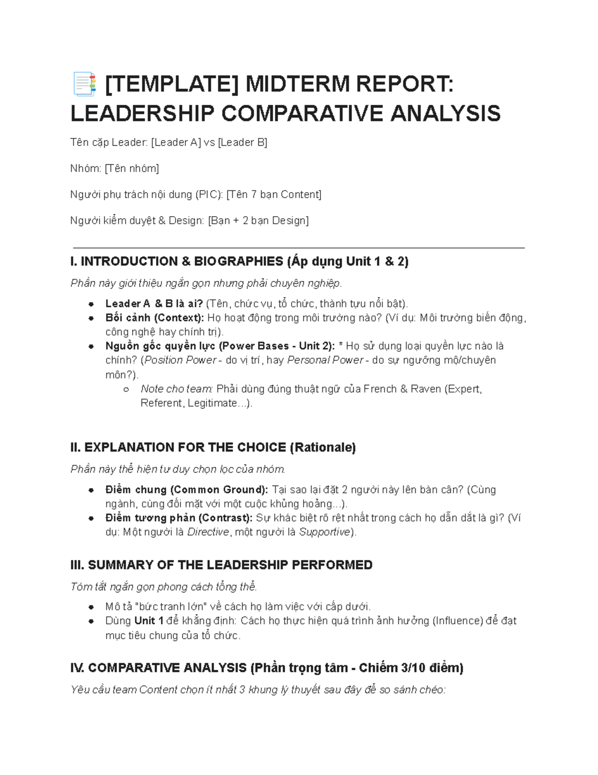 MIDTERM REPORT: COMPARATIVE LEADERSHIP ANALYSIS (Unit 1-7) - Studocu