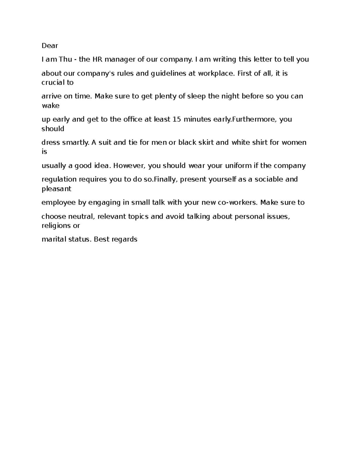 Workplace Guidelines and Rules for Employees - Studocu