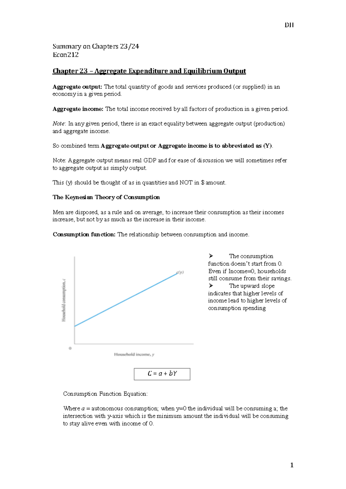 Summary - Chapters 23-24 - Summary on Chapters 23/ Econ Chapter 23 ...