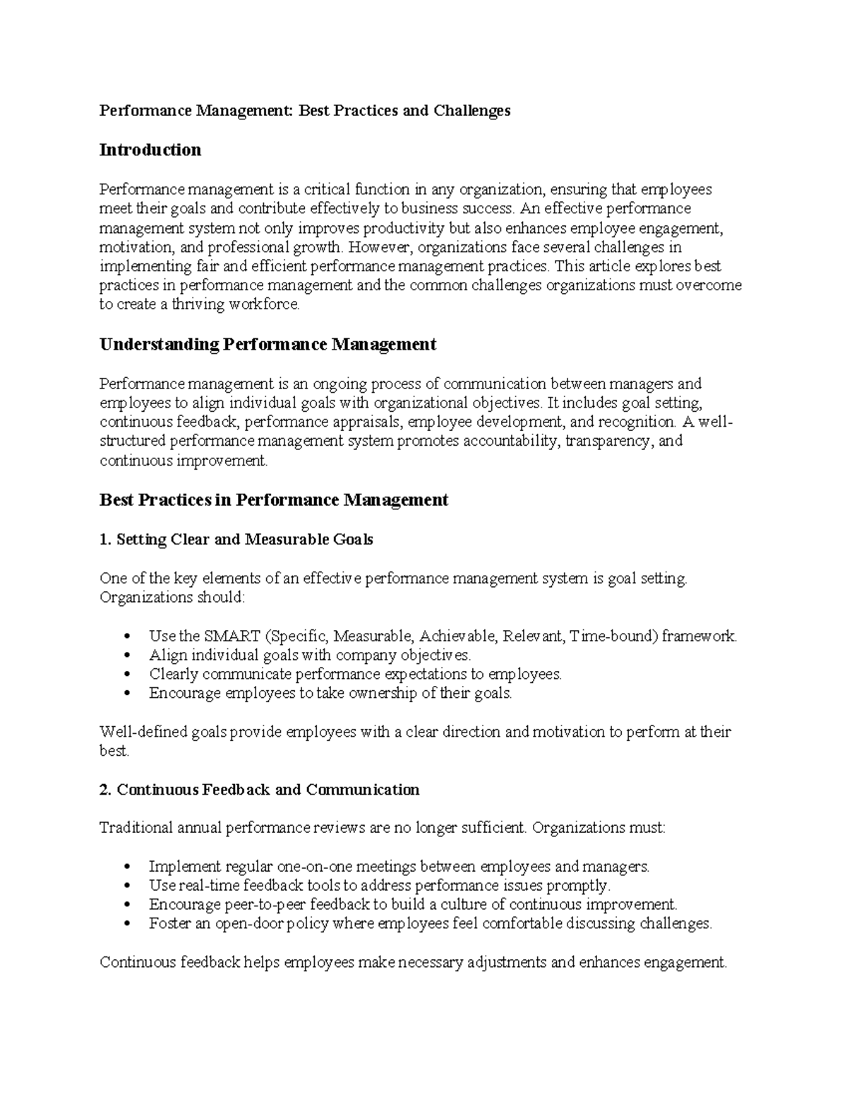 7 - essay - Performance Management: Best Practices and Challenges ...