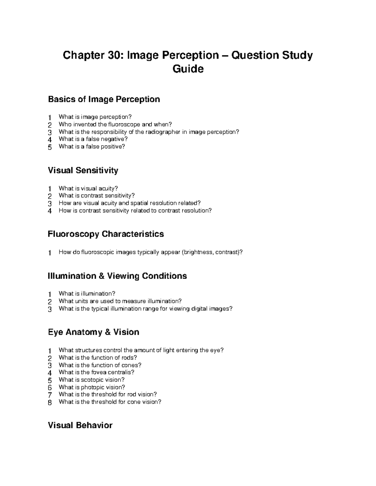Chapter 30: Study Guide on Image Perception Basics - Studocu