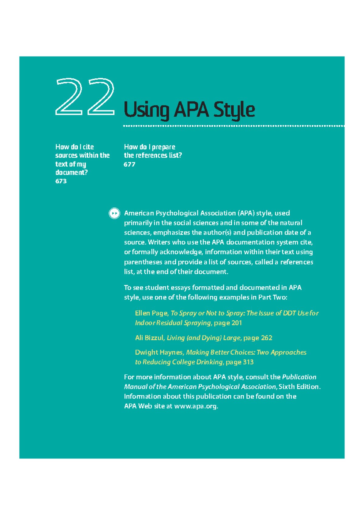 Using APA Style: Citing Sources and Preparing References List - Studocu