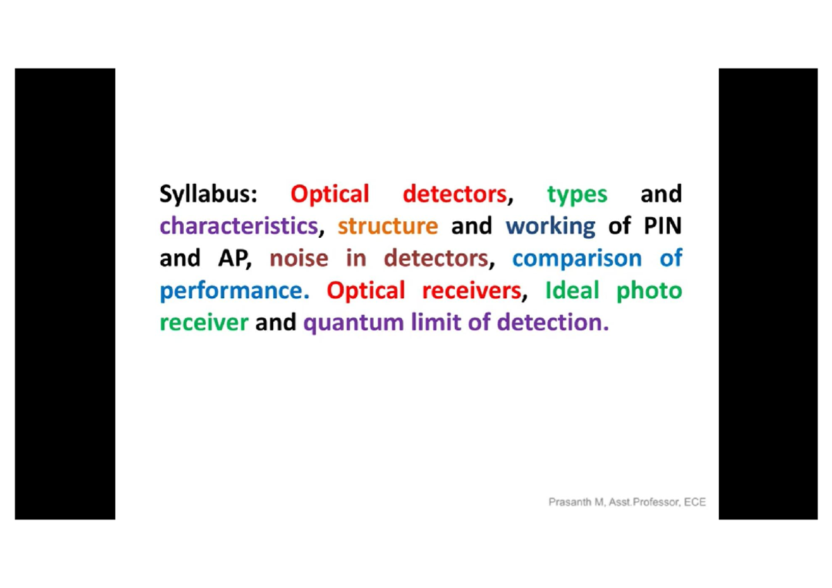 OFC Module 3 - Syllabus on Optical Detectors and Photodetectors - Studocu