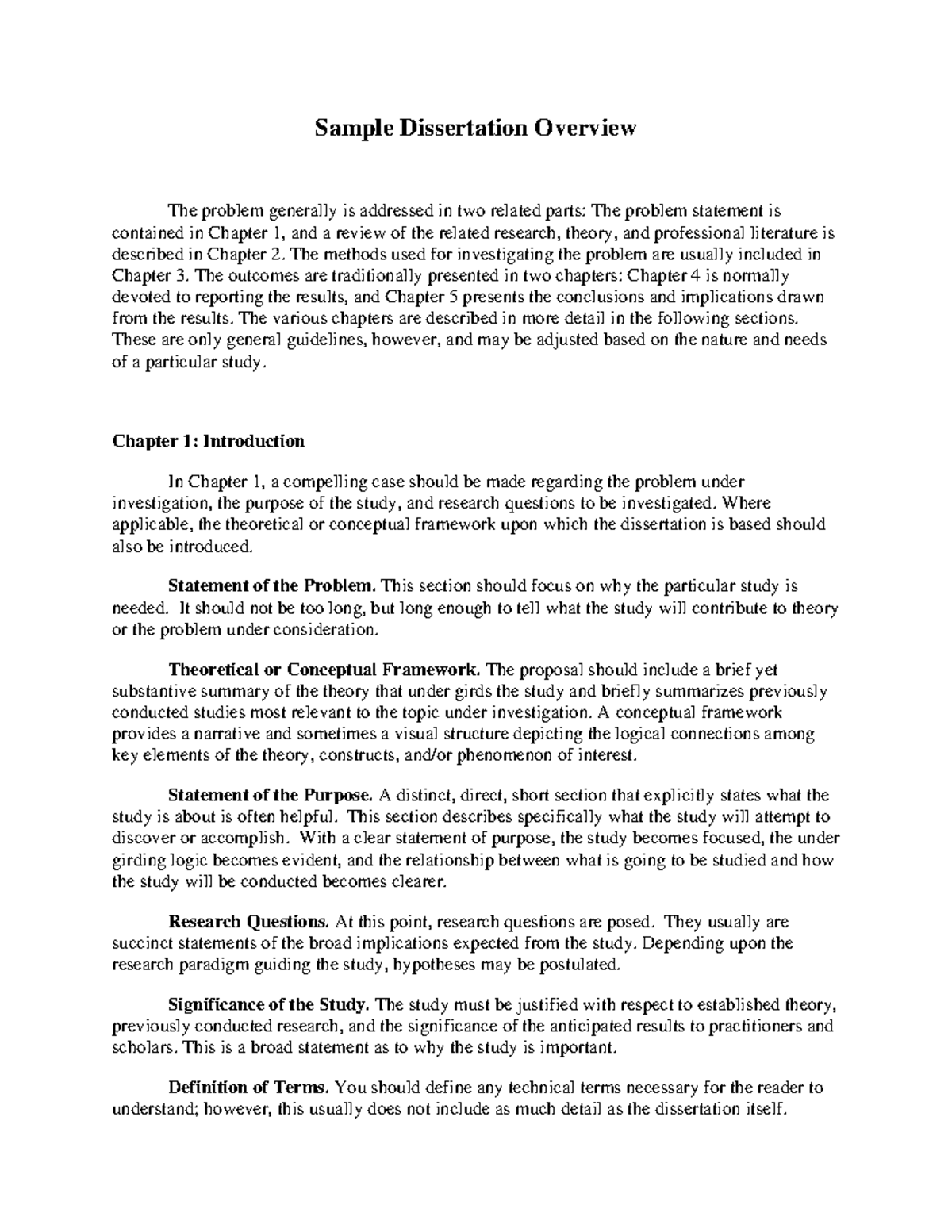 Dissertation Overview: Structure and Key Components Explained - Studocu
