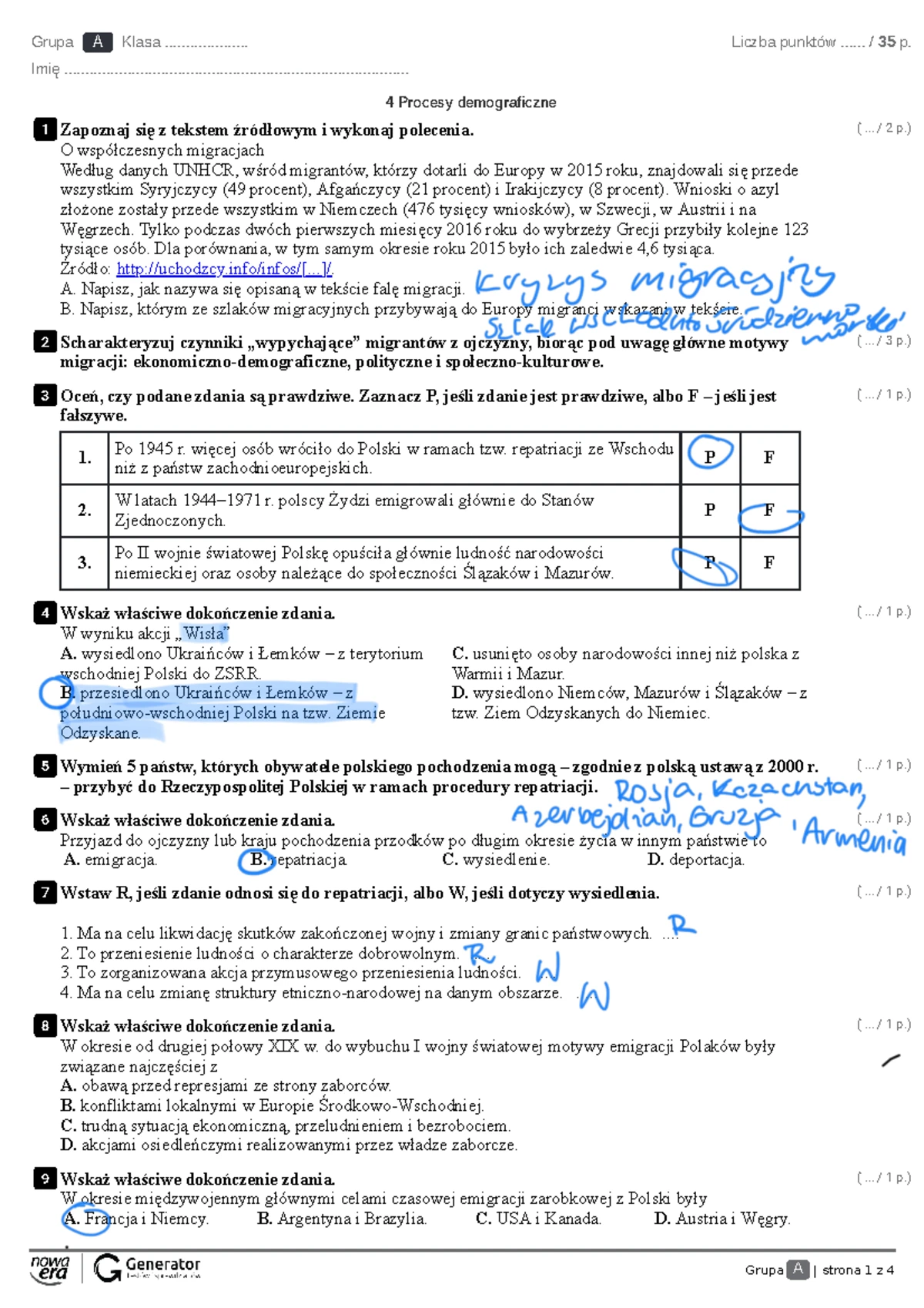 Sprawdzian Z Gramatyki Klasa 6 Z Odpowiedziami