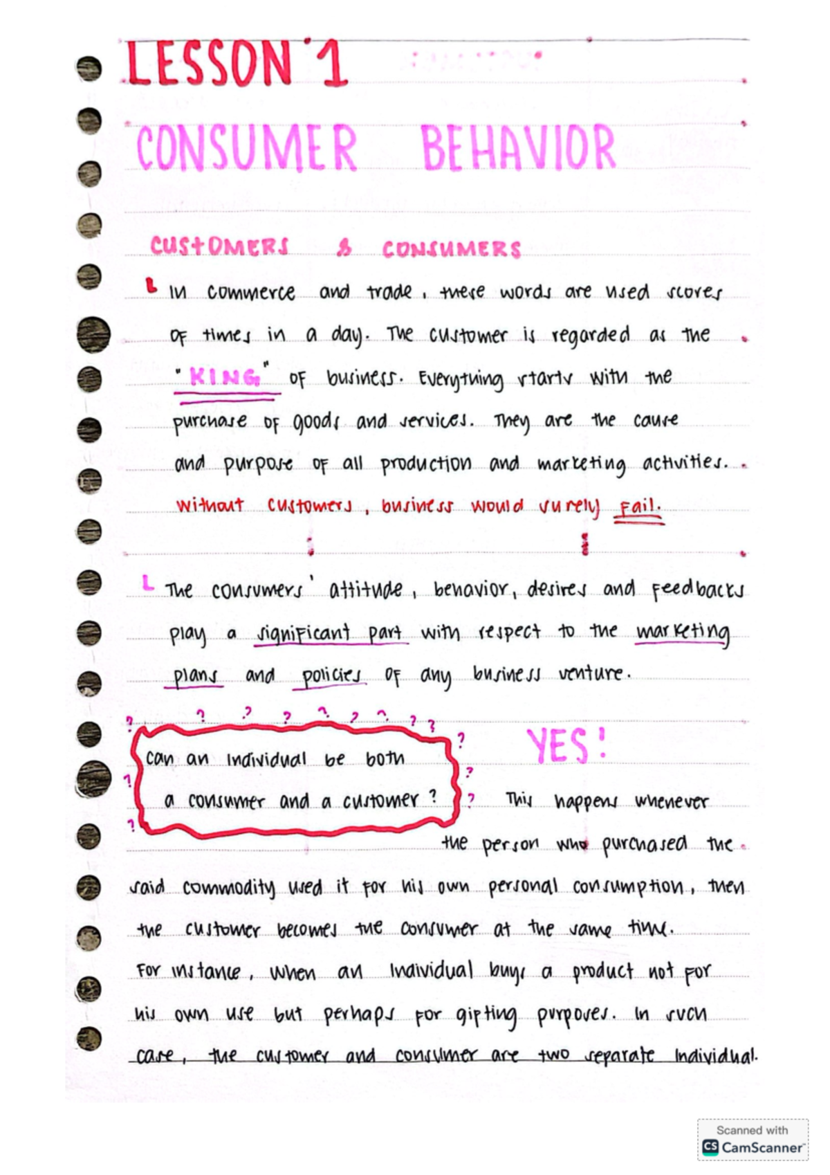 MAR Elective Notes - hope this helps - LESSON 1 CONSUMER BEHAVIOR ...