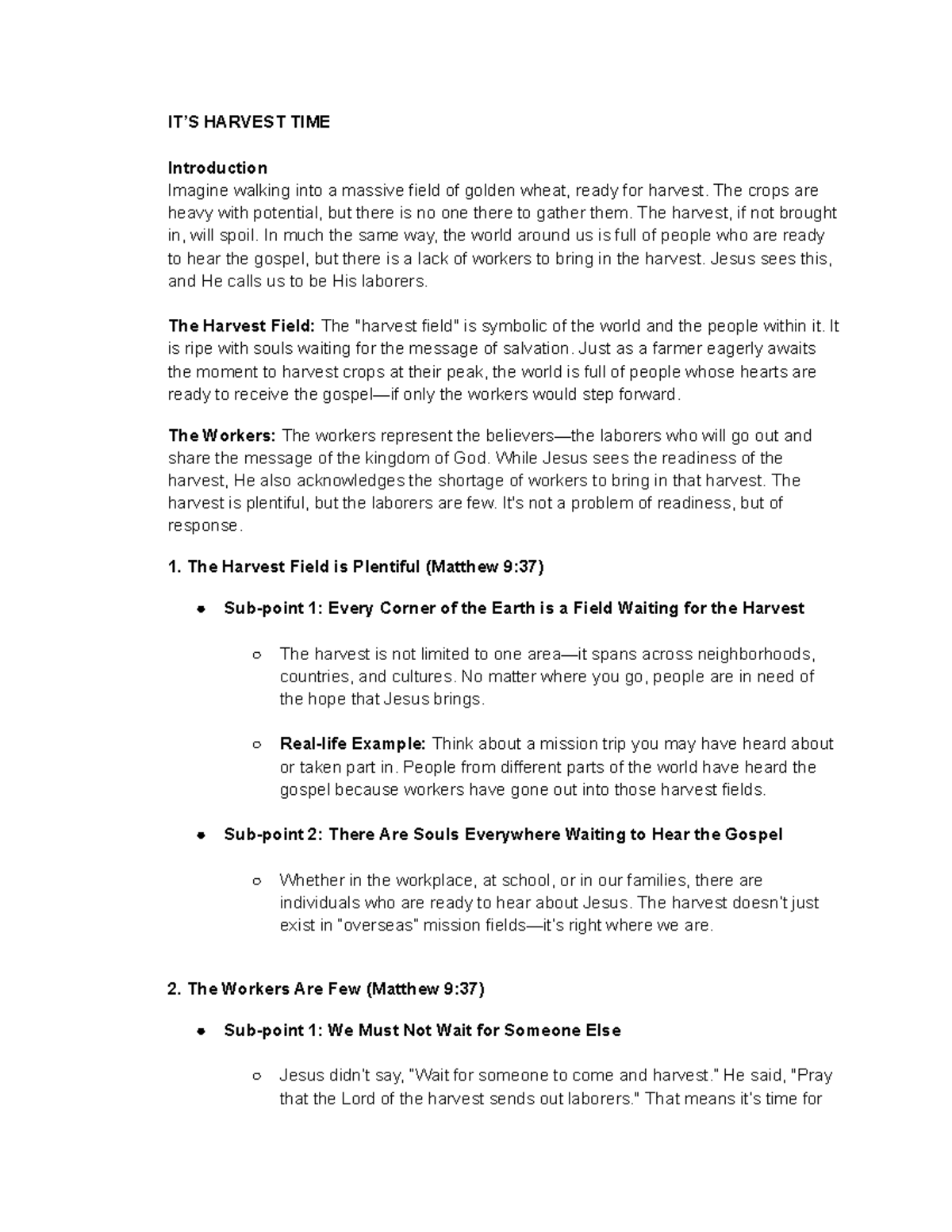 Script-FOR- Notes - Ndjdjdjdjfjfk - IT’S HARVEST TIME Introduction ...
