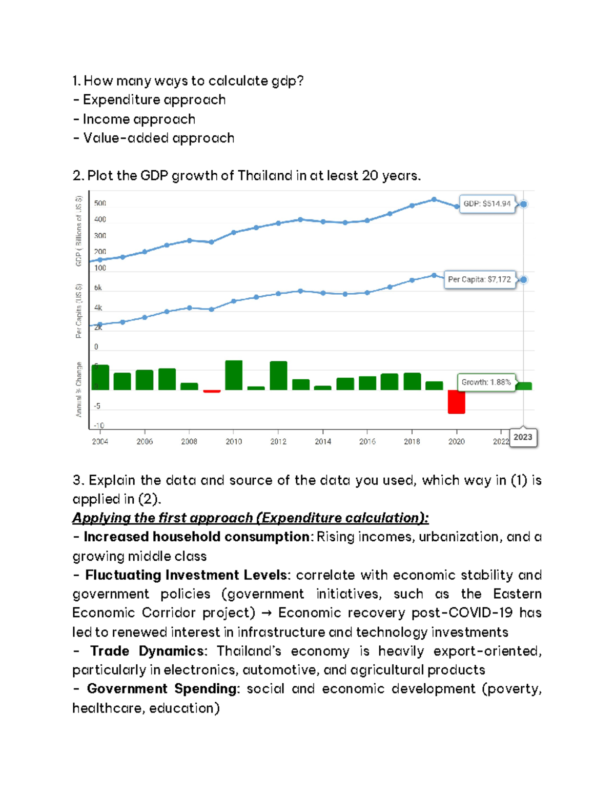 PEM - GDP Calculation and Analysis Homework - Studocu