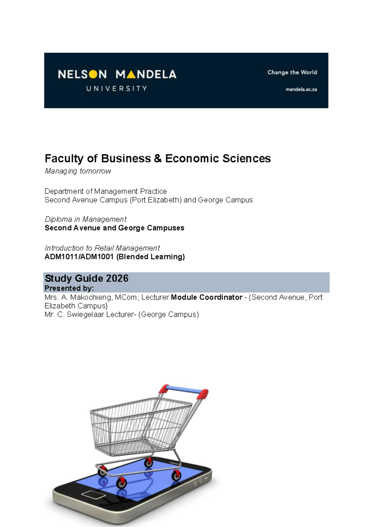 ADM1001 Study Guide: Introduction to Retail Management Units 1-5 - Studocu