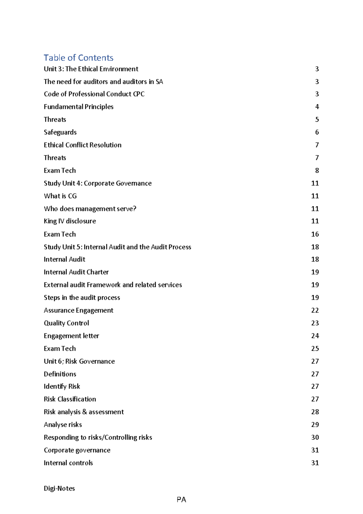 Auditing II: Key Concepts and Ethical Considerations Notes - Studocu