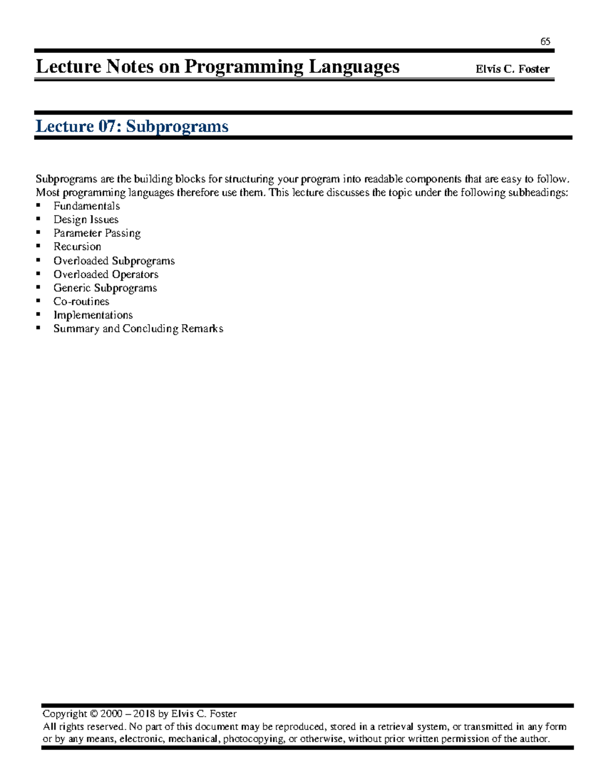 PPL-L07 ECF - Null - Lecture Notes on Programming Languages Elvis C ...