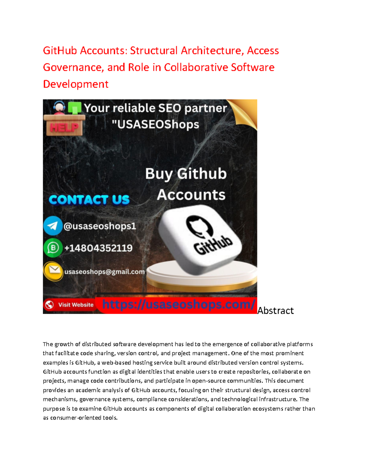 GitHub Accounts: Structure, Governance, and Collaborative Role Analysis ...