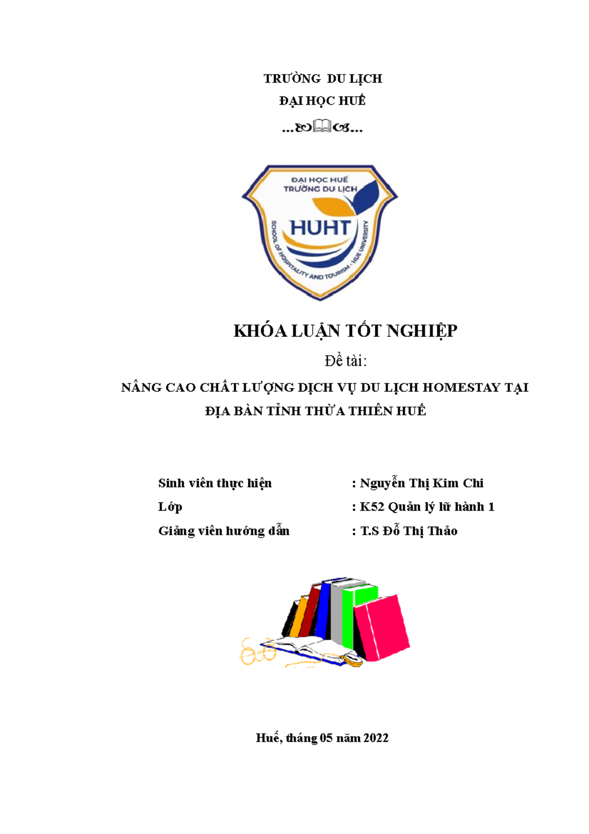 KHÓA LUẬN TỐT NGHIỆP K52QLLH1: Nâng Cao Chất Lượng Dịch Vụ Homestay Tại Thừa Thiên Huế - Document Preview