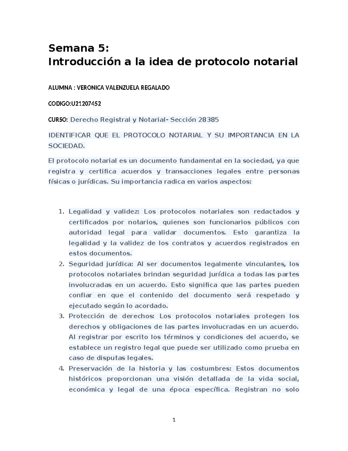 Semana 5: Importancia y Funciones del Protocolo Notarial en Derecho ...