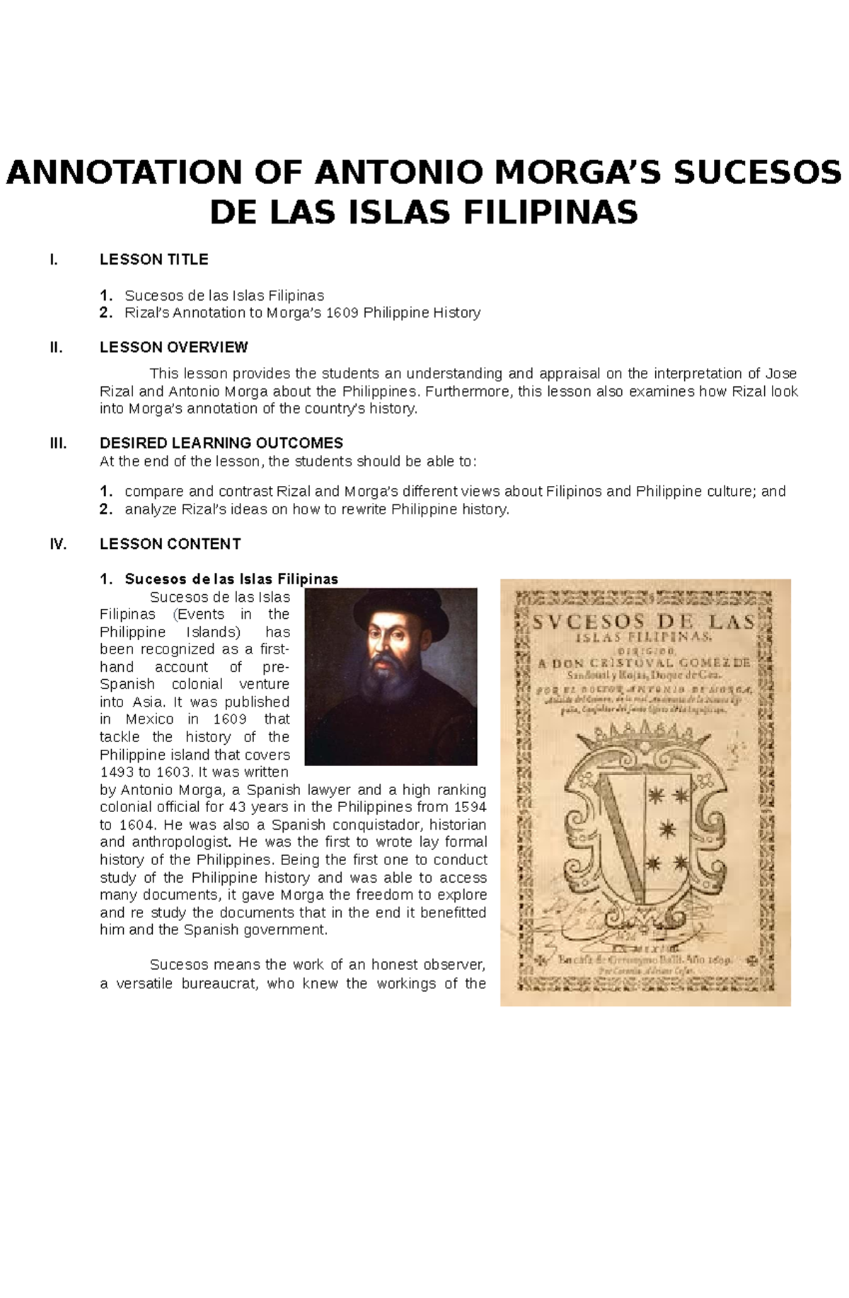 Module 6 - Annotation of Antonio Morga's Sucesos de las Islas Filipinas ...
