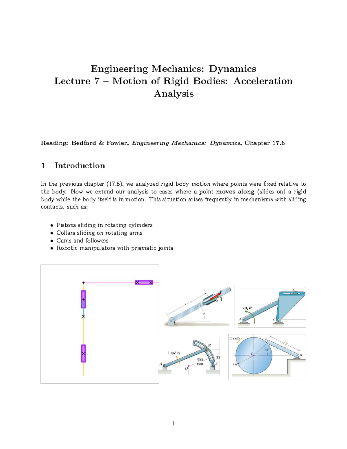 ENGR 101: Lecture 7 - Motion of Rigid Bodies - Studocu