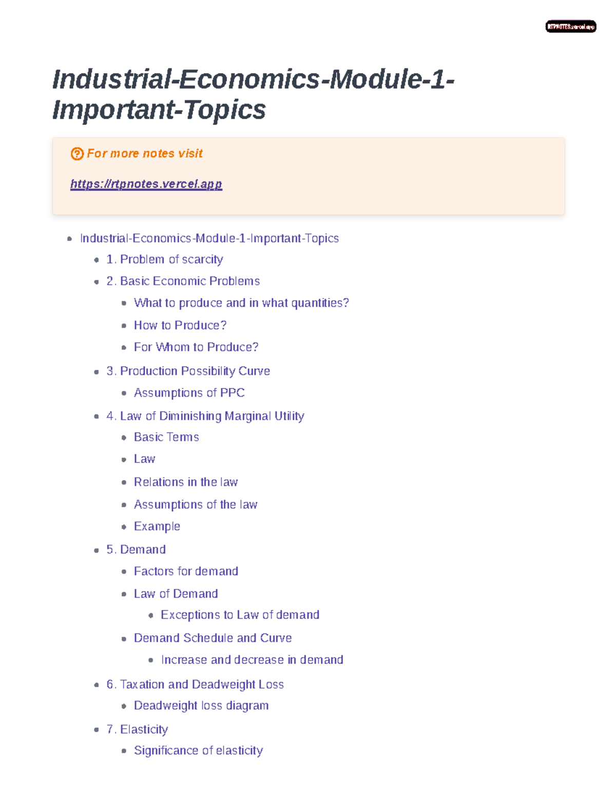 Industrial Economics Module 1: Key Concepts and Problems in Economics ...