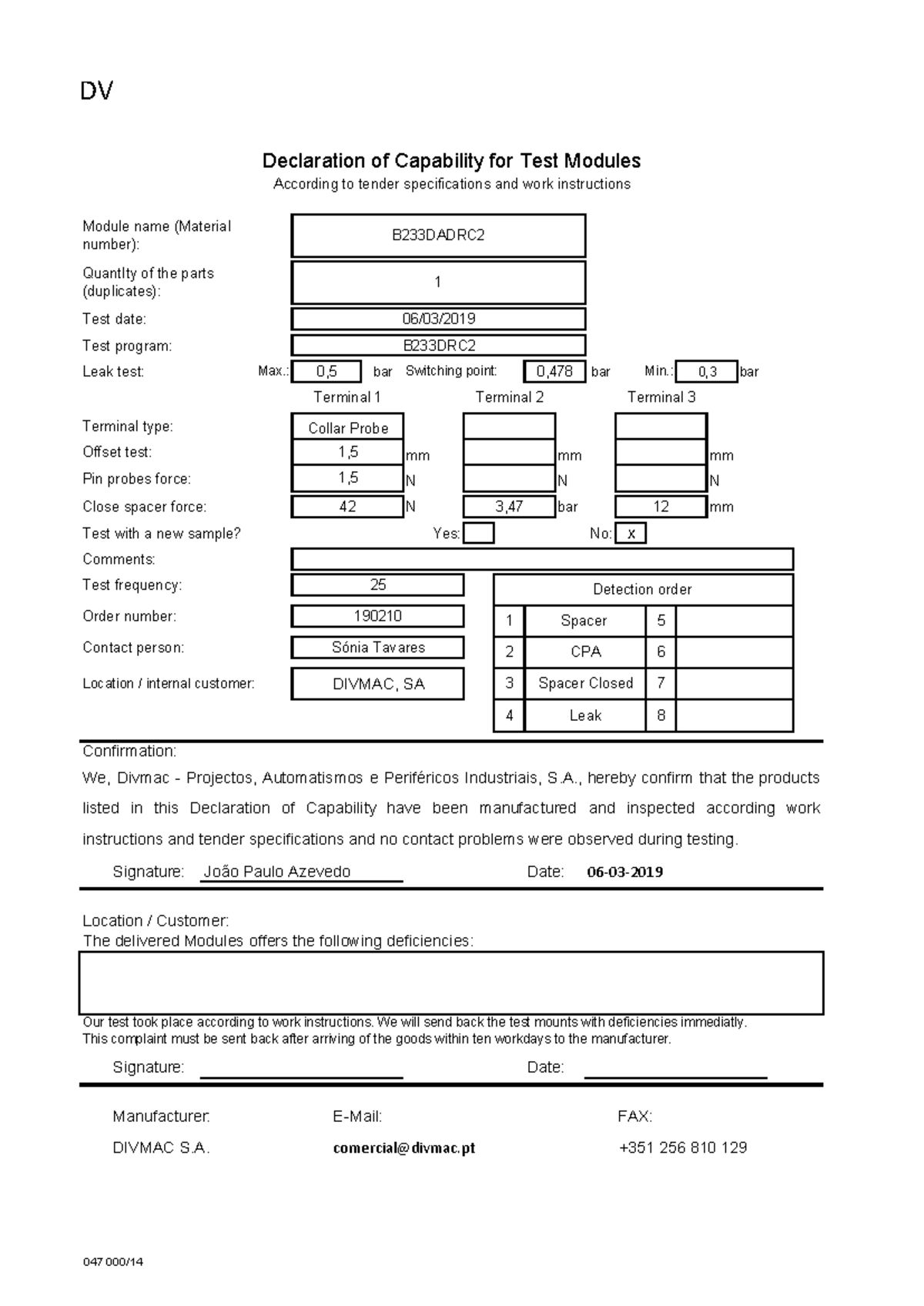 Declaration of Capability B233 Dadrc 2 - DV - Studocu