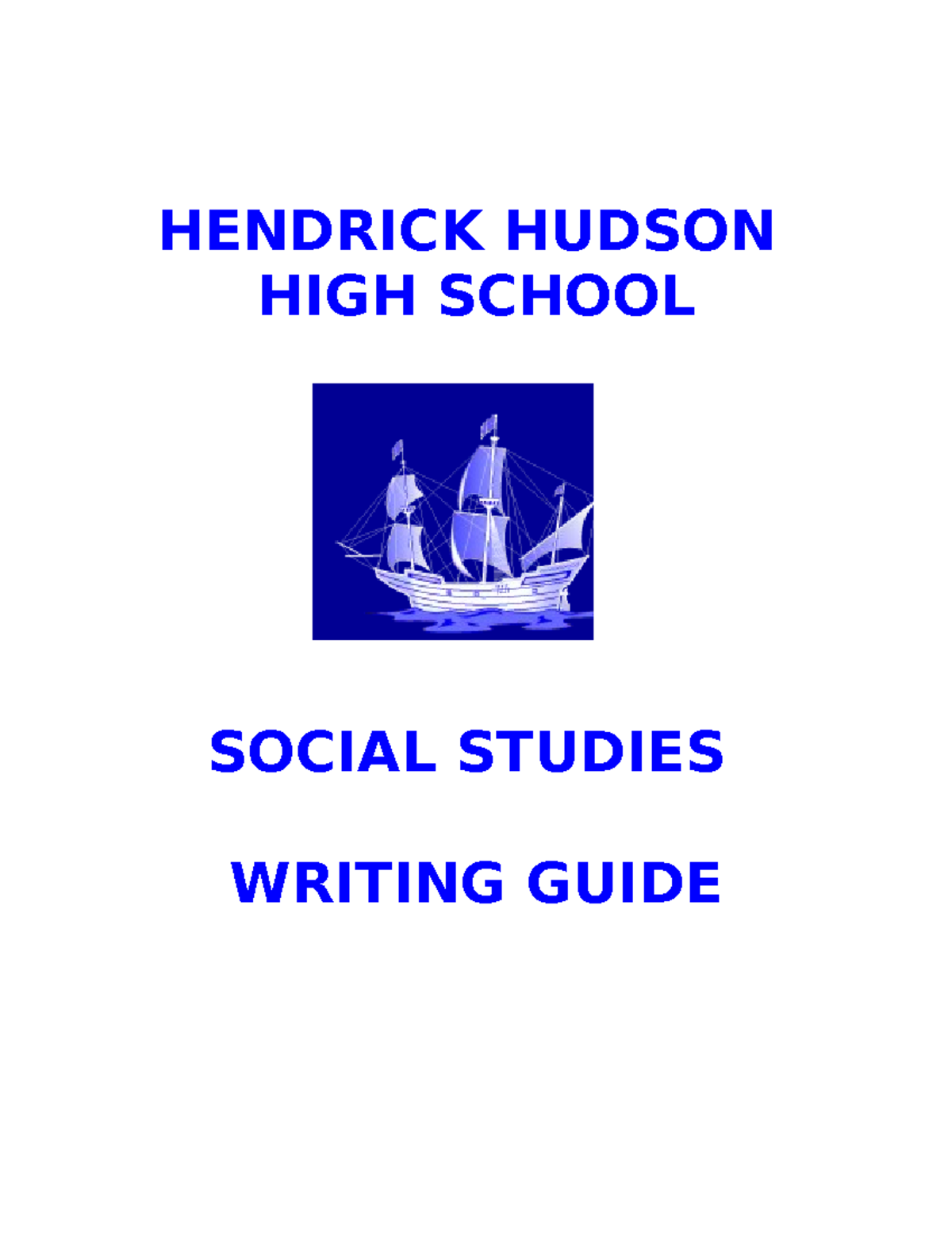 Social Studies Writing Guide - HENDRICK HUDSON HIGH SCHOOL SOCIAL ...