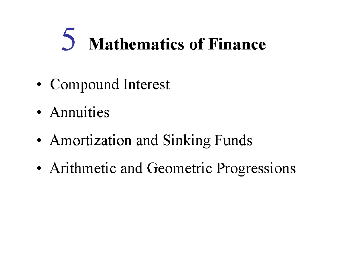 PP 260217 Chapter 05: Mathematics of Finance - Compound Interest ...