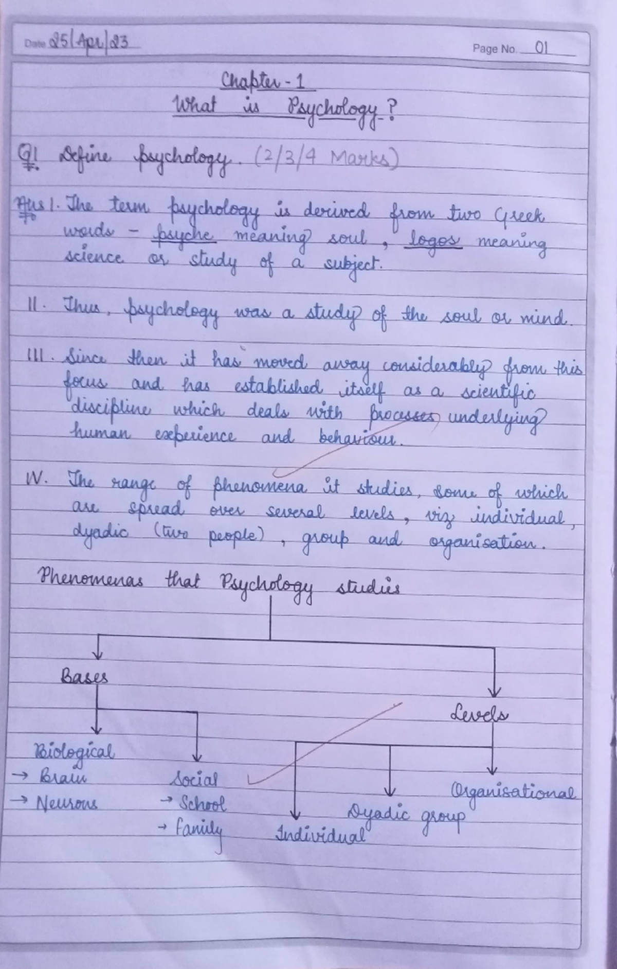 Psychology - Abcd - Page No ____,O] ) - ___ _____J ~- 1L ht!- 2-J3/4 Ma ...