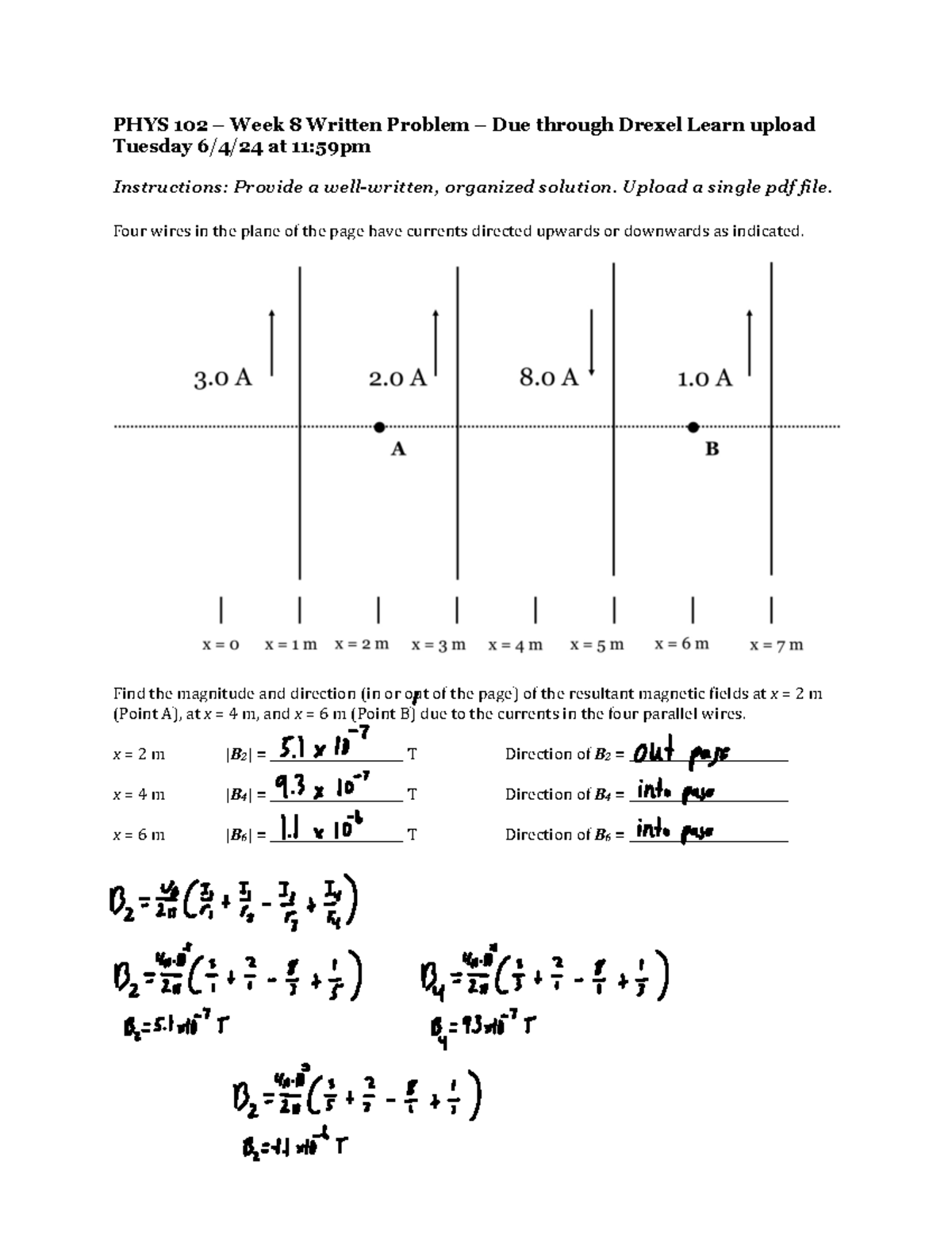 Written 8 lab report - PHYS 102 – Week 8 Written Problem – Due through ...