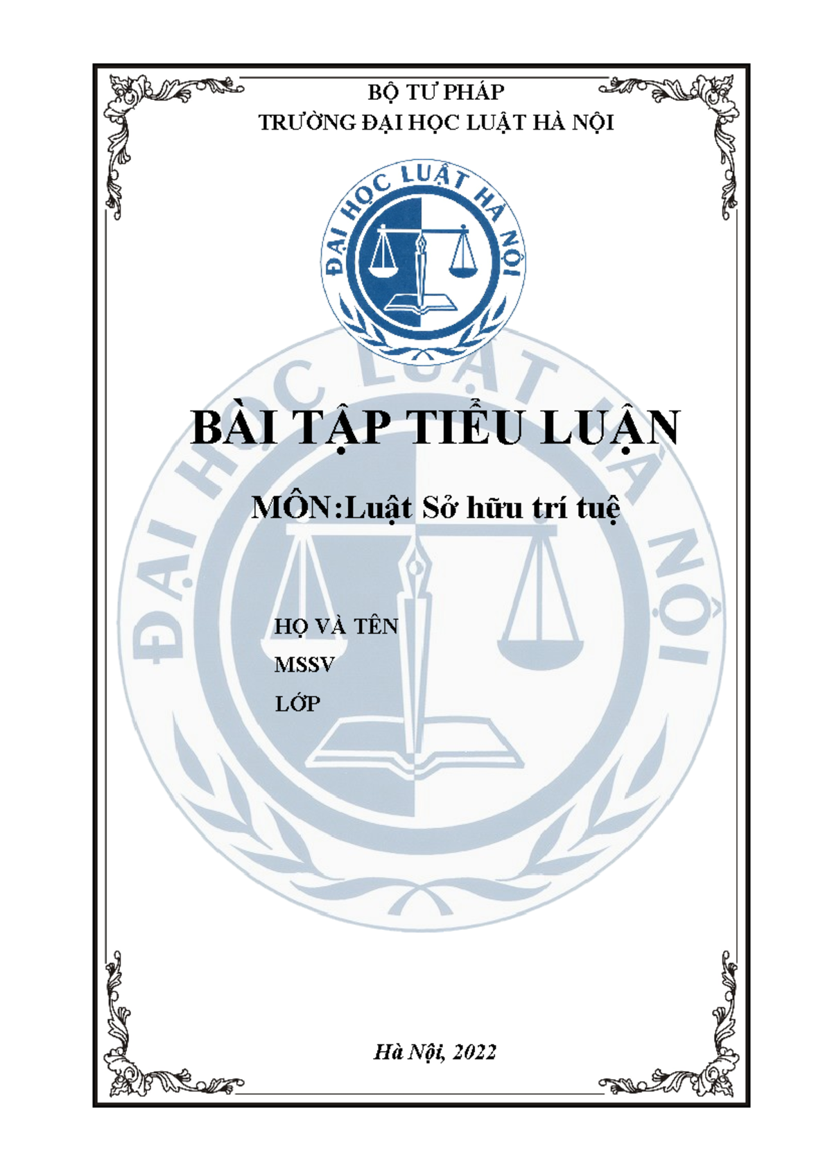 Bthm shtt - Bài tập Tiểu luận Môn Luật Sở hữu trí tuệ về quyền tác giả ...