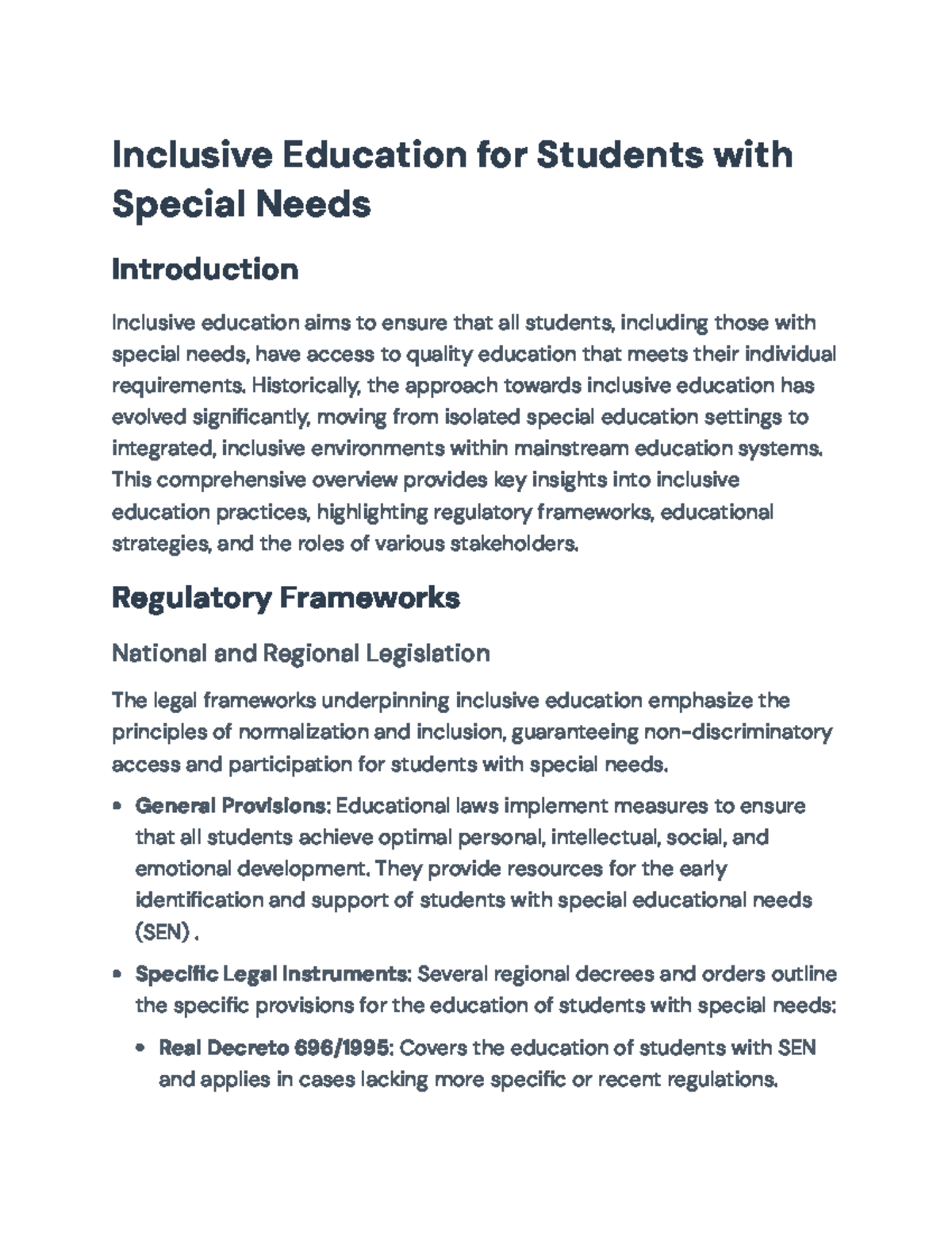 Inclusive Education Practices for Students with Special Needs ...