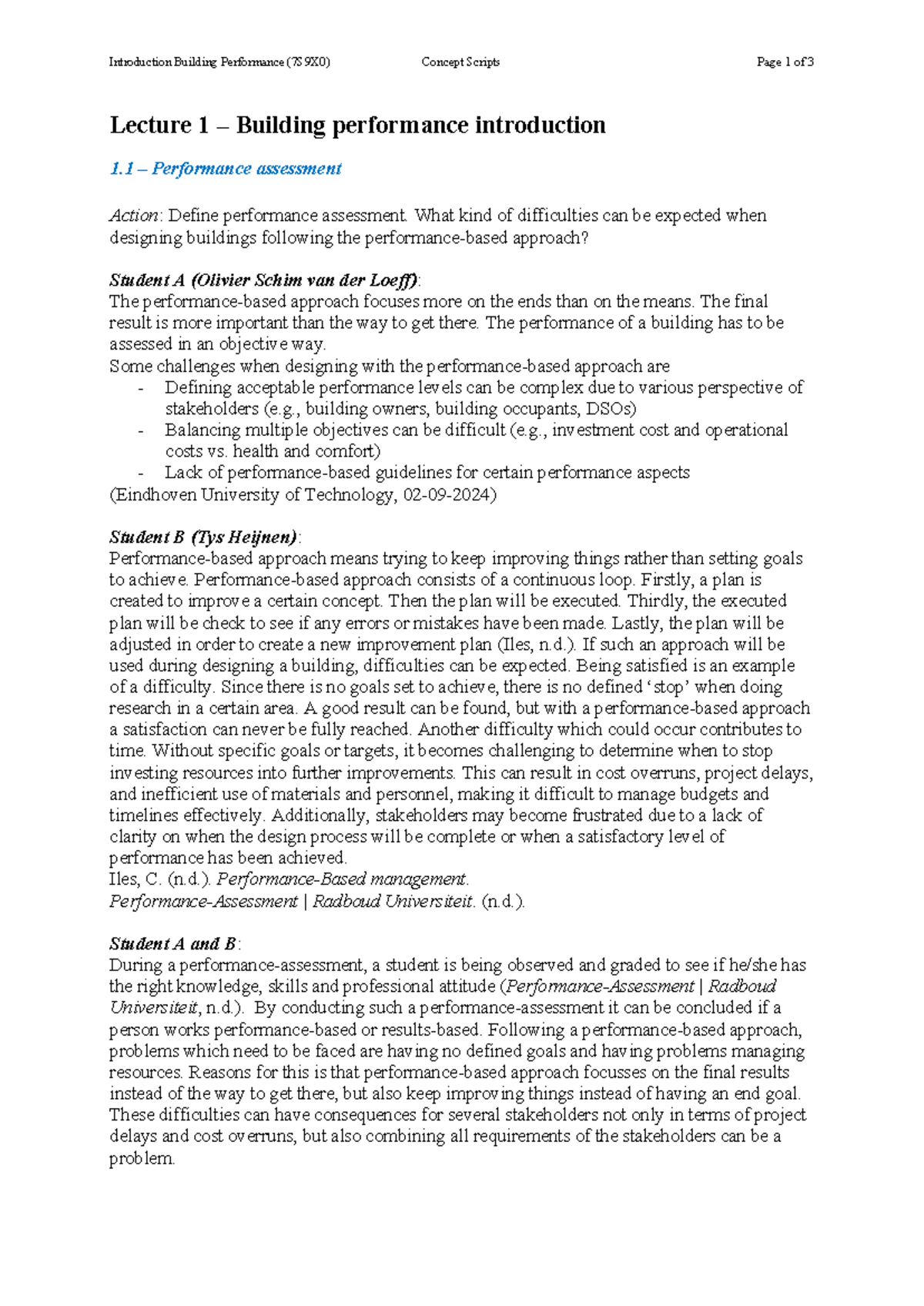 7S9X0 - Lecture 1: Introduction to Building Performance Assessment ...
