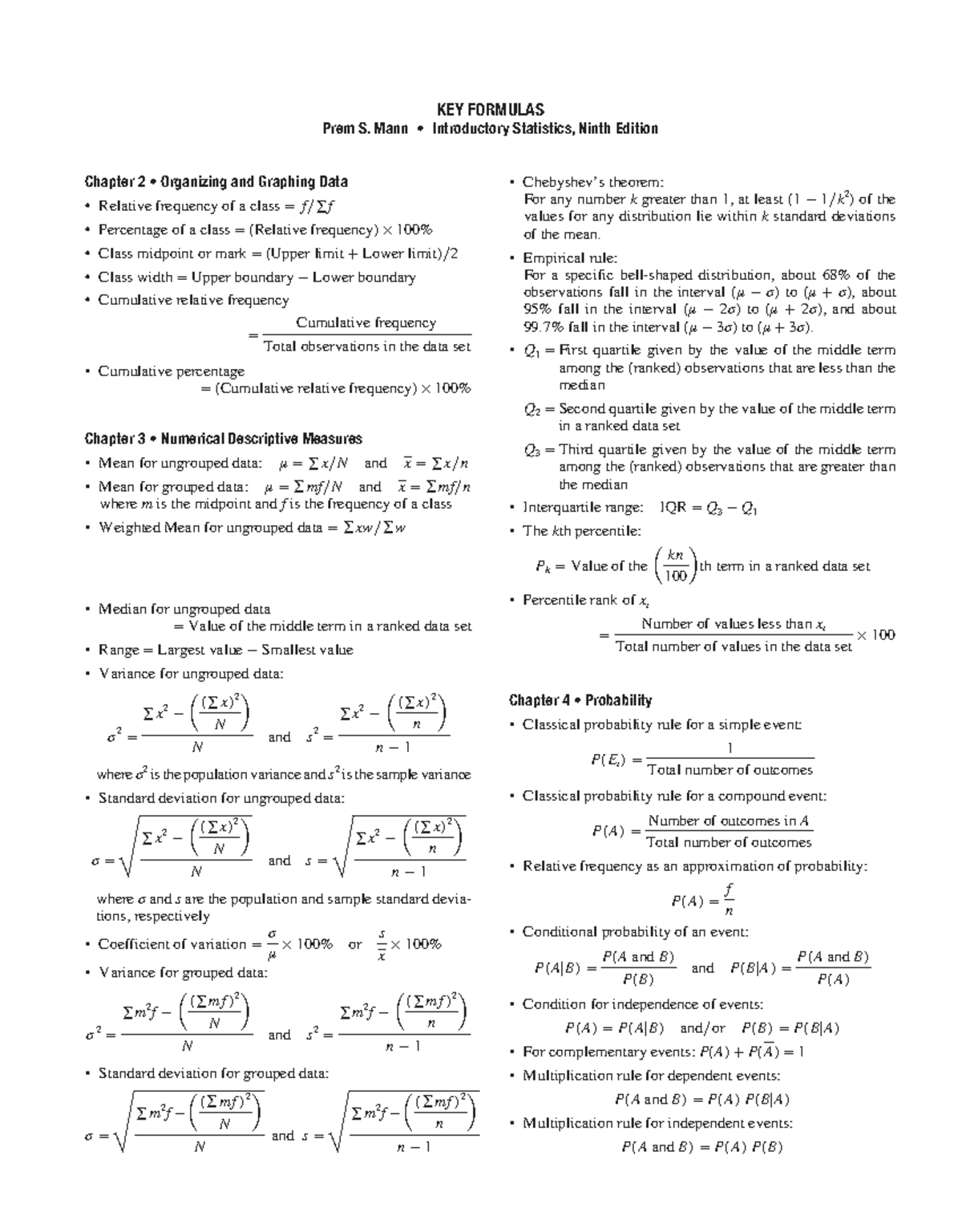 Key Concepts Ch1 6 - Course study notes - Chapter 2 • Organizing and ...