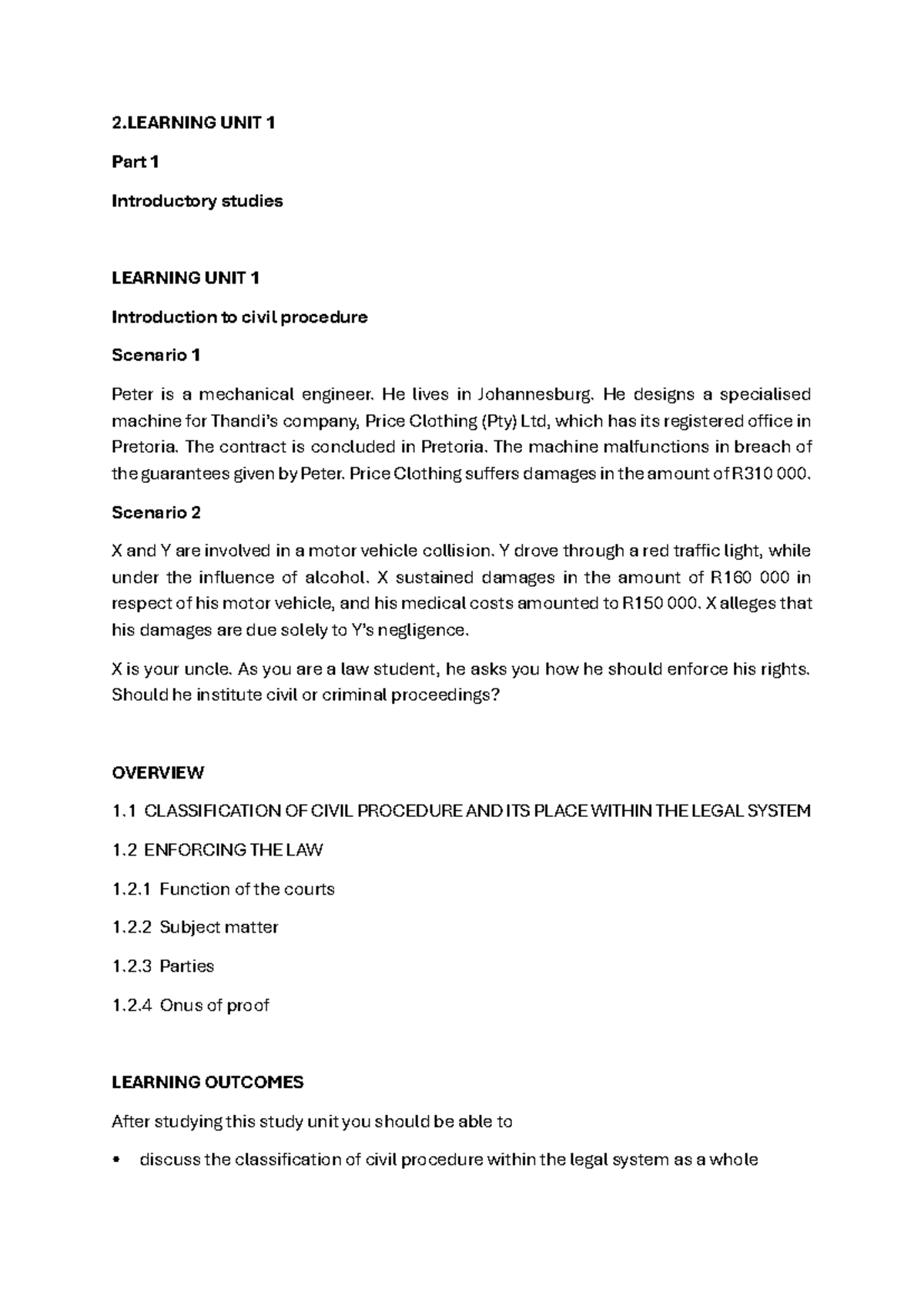 CIV3701 Final Exam Notes - Introduction to Civil Procedure - Studocu