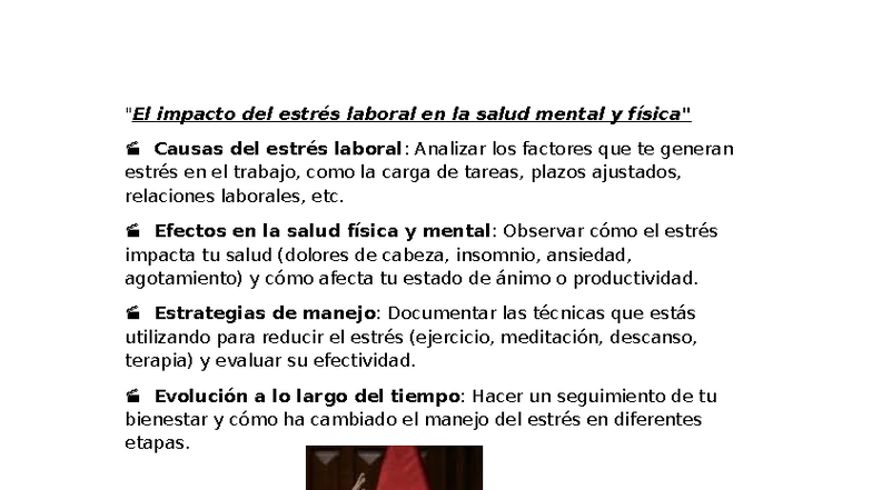 Impacto del Estrés Laboral en la Salud Mental y Física - Studocu