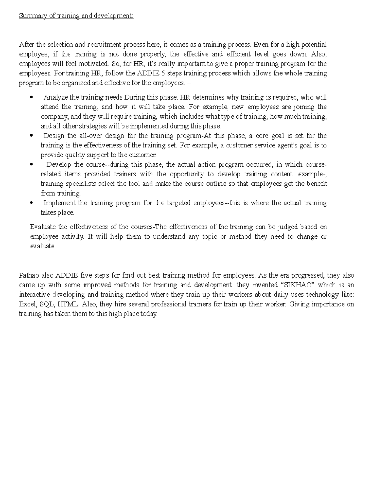 Training & Development Summary: Effective Approaches & ADDIE Model ...