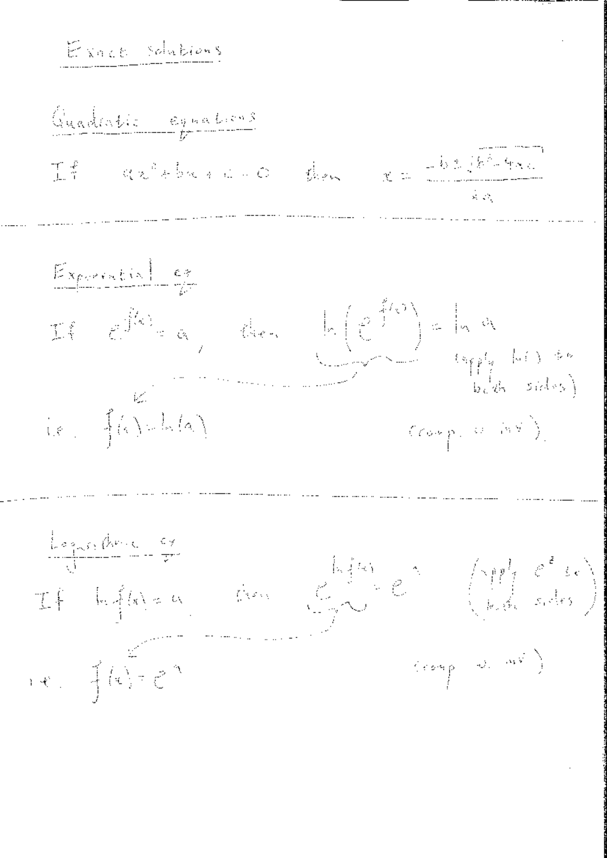 MATH101 Unit 1.2 Exact Solutions of Quadratic & Exponential Equations ...
