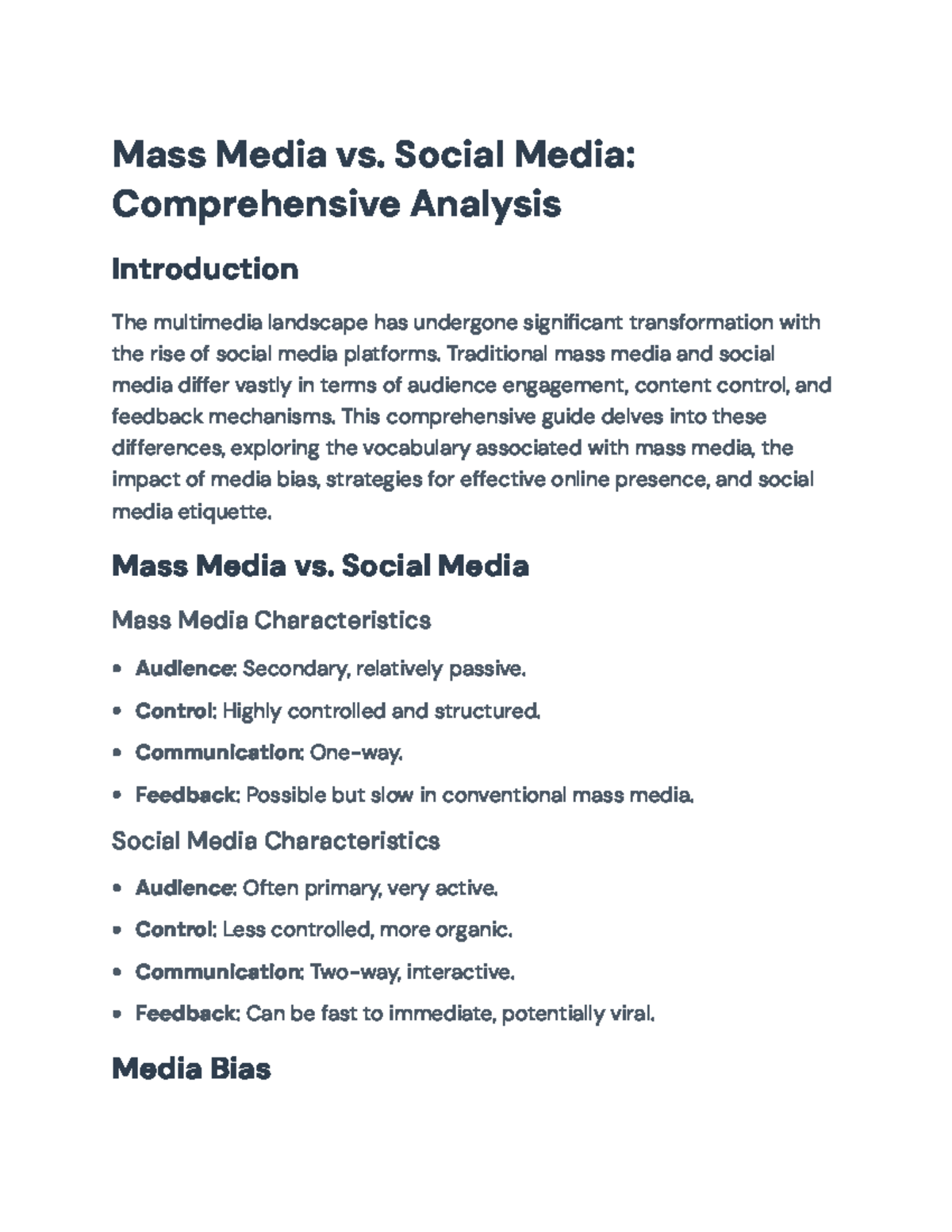 Mass Media vs. Social Media: Comprehensive Analysis and Guidelines ...
