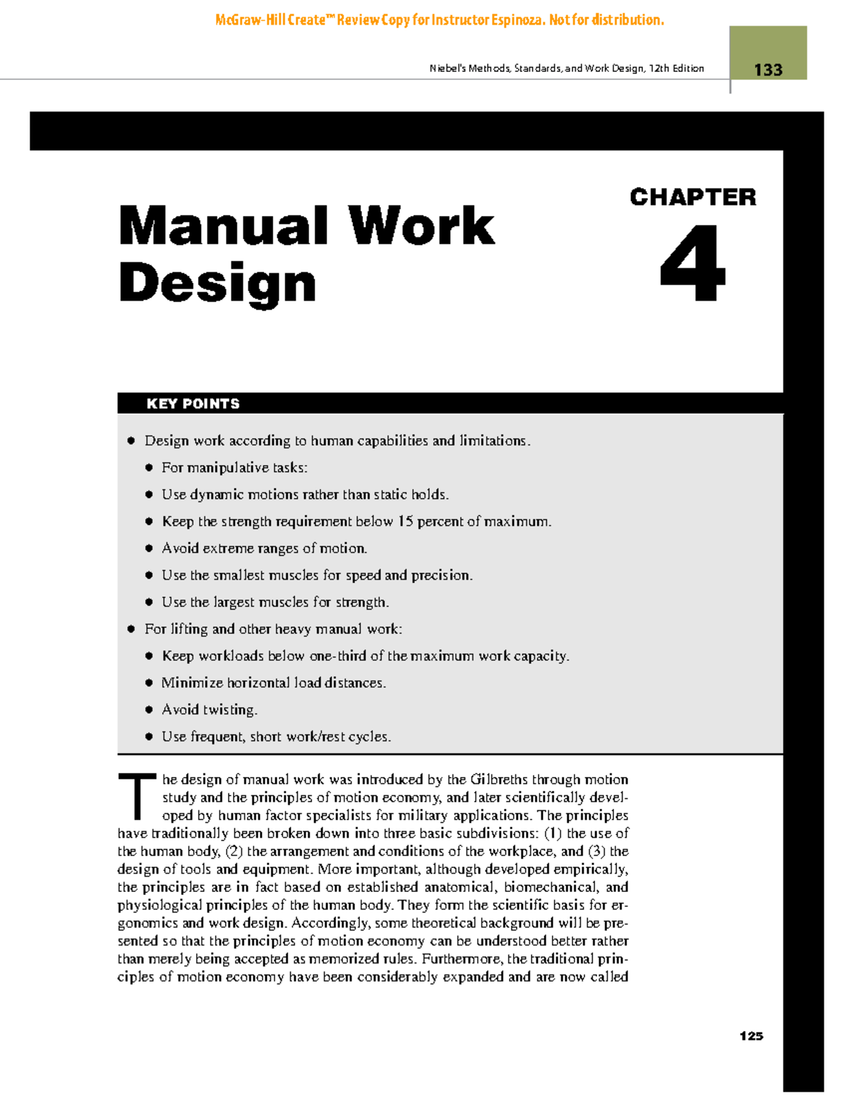 BBE 4505 Chapter 4: Principles of Manual Work Design and Ergonomics ...