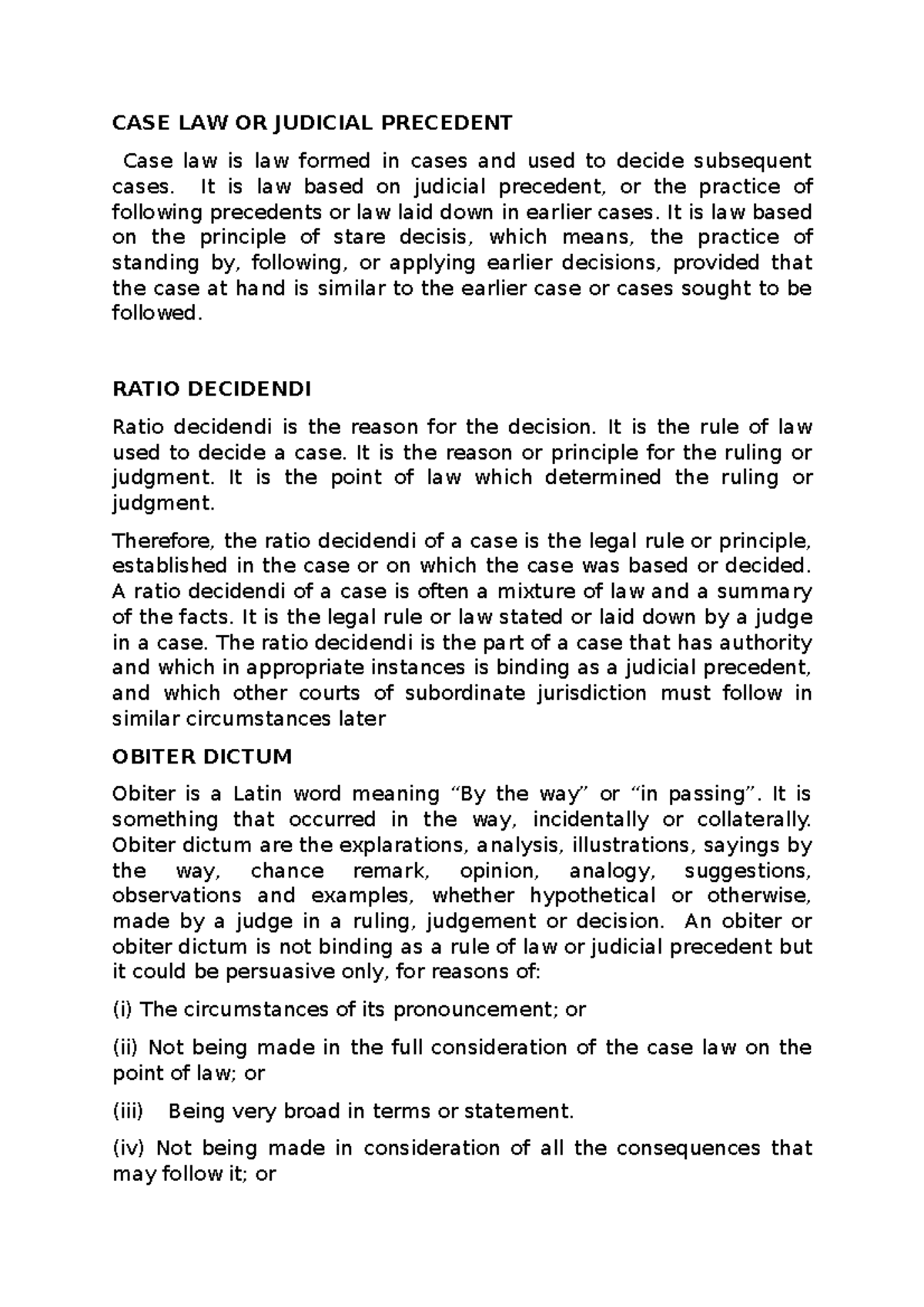 CASE LAW OR Judicial Precedent - CASE LAW OR JUDICIAL PRECEDENT Case ...