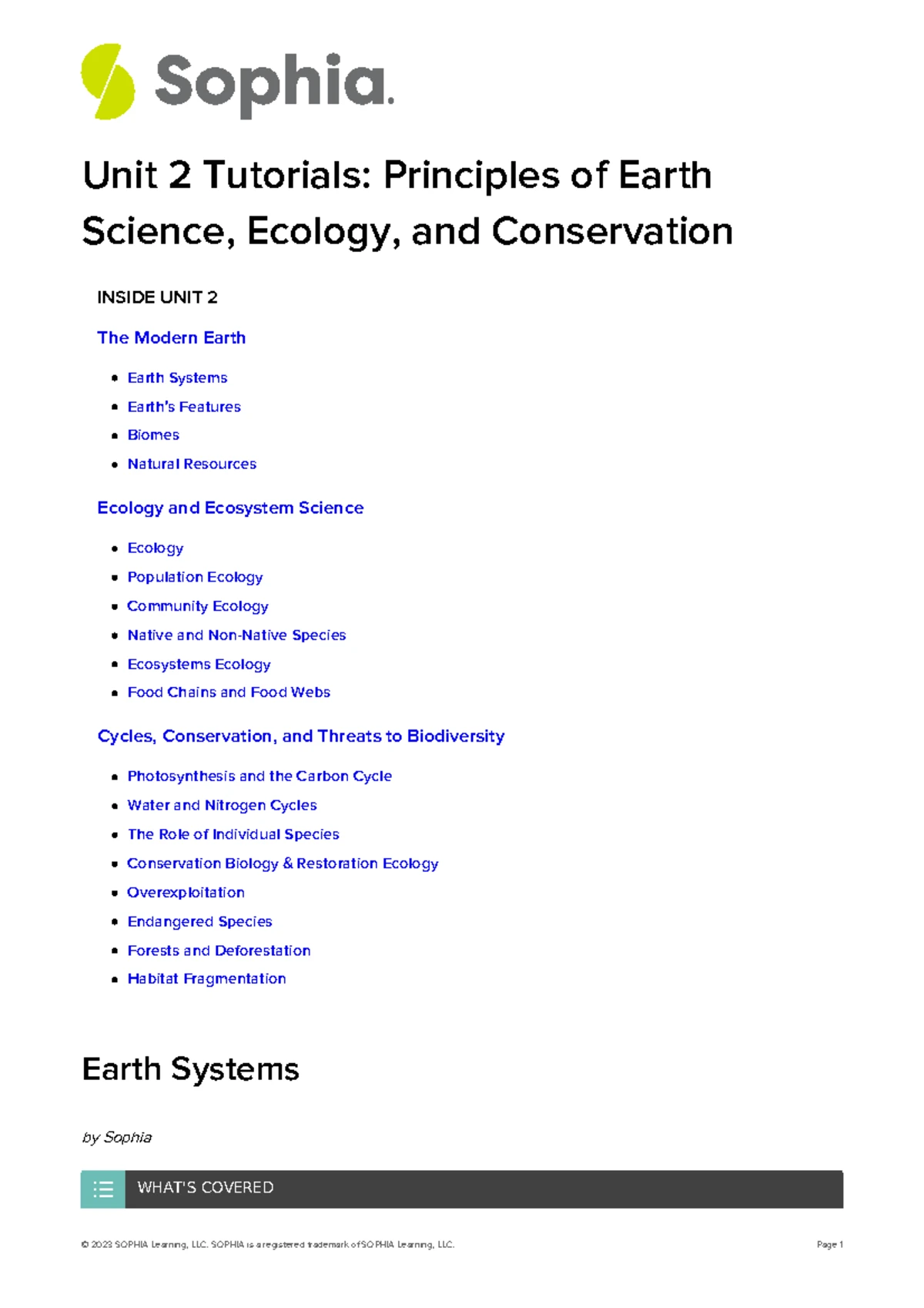 ES Unit 2 Milestone 2: Ecosystems and Ecological Concepts Exam - Studocu