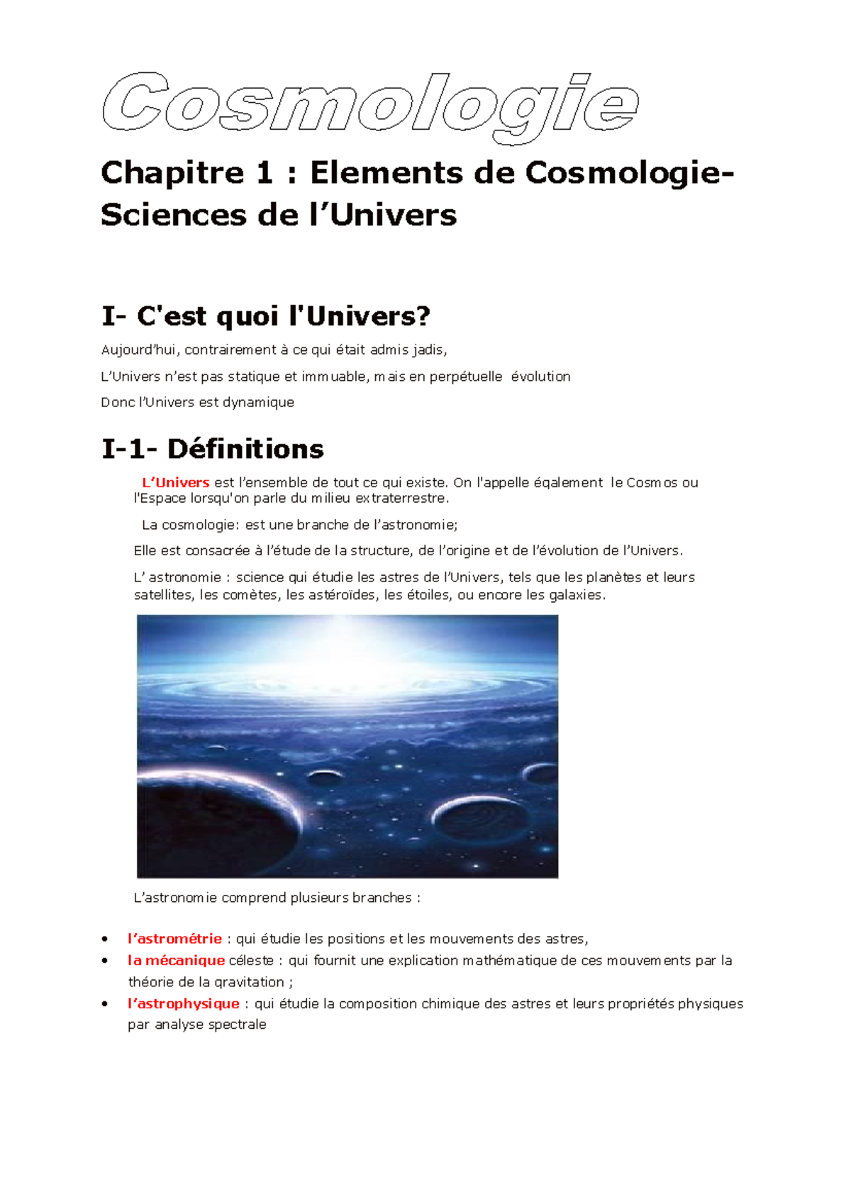 Chapitre 1 Introduction à la Cosmologie (COSM 101) Studocu — free download